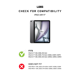 UAG Scout Plus iPad Air 11" (M2, 2024, 6th Gen) Case iPad Air 11" (M2, 6th Gen, 2024) in Ash detail view