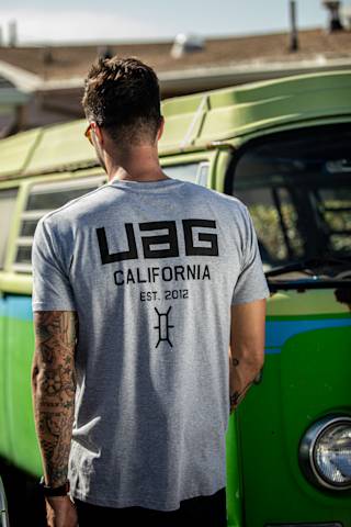 UAG Corpo Cool Tee Apparel case in Black lifestyle view