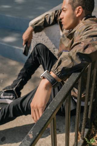 UAG Leather Strap for Apple Watch Apple Watch case in Brown lifestyle view