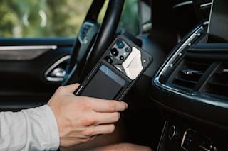 UAG Metropolis Vegan Leather MagSafe Wallet Wallets case in Black lifestyle view