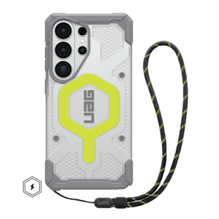 UAG Galaxy S26 Ultra - Pathfinder Clear Case + Lanyard Wrist Tether Lanyard in Active Neon Case + Active Neon Lanyard