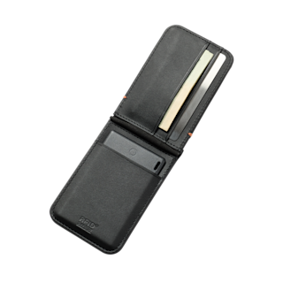 UAG Metropolis Kevlar Wallet with Tracker Card for Apple Magnetic Wallet with Stand case in Kevlar Black detail view