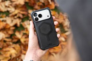 UAG Essential Armor iPhone 17 Pro Max Case iPhone 17 Pro Max in Cloud Blue lifestyle view