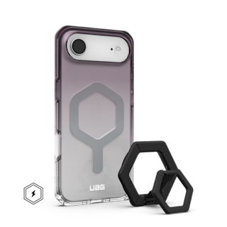 UAG iPhone Air - Plyo Case + Ring Stand Magnetic Ring Stand in Plyo Case + Magnetic Ring Stand / Black/Clear Case + Black ...