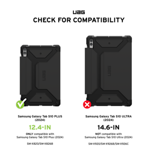 UAG Metropolis SE Galaxy Tab S10 Plus 12.4" Folio Case Tab S10 Plus 12.4" in Mallard detail view