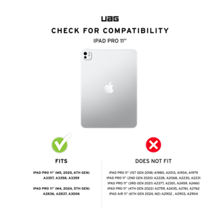 UAG Glass Screen Protector Shield for iPad Pro 11" (M5, 6th Gen, 2025) iPad Pro 11" (M5, 6th Gen, 2025) case in Clear det...