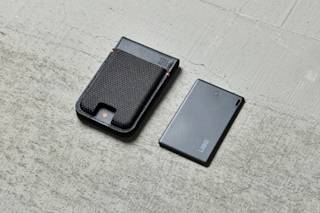 UAG Metropolis Kevlar Wallet with Tracker Card for Apple Magnetic Wallet with Stand case in Kevlar Black lifestyle view