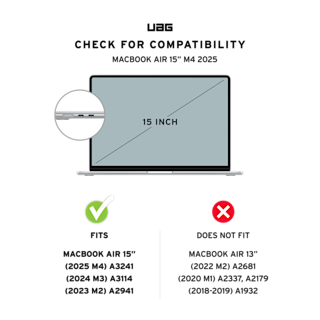UAG Essential Armor MacBook Air 15" (M2/M3/M4) (2023-2025) Case MacBook Air 15" (M2/M3/M4) (2023-2025) in Ice detail view
