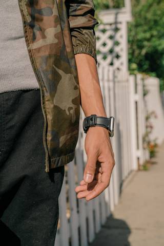 UAG Leather Strap for Apple Watch Apple Watch case in Brown lifestyle view