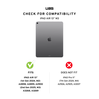 UAG Scout Plus iPad Air 13" (M3, 2025, 2nd Gen) Case iPad Air 13" (M3, 2nd Gen, 2025) in Ash detail view