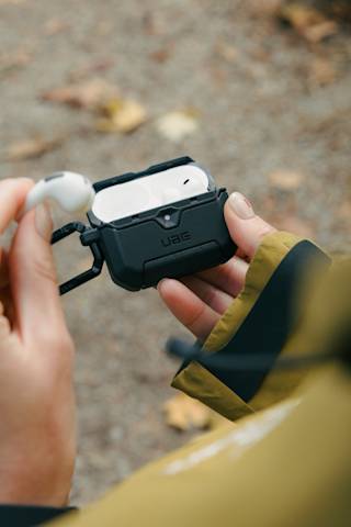 UAG Scout Case for AirPods Pro (3rd Gen, 2025) AirPods Pro (3rd Gen) in Black lifestyle view