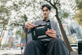 UAG Scout LT iPad 11" (A16) (11th Gen, 2025) Case iPad 11" (A16) (11th Gen, 2025) in Ash lifestyle view