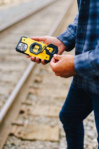 UAG Monarch Mag2 Dual Magnetic Ring Stand Magnetic Ring Stand case in Gunmetal lifestyle view