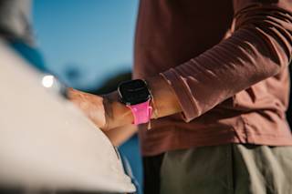 UAG Limited Edition Scout Silicone Strap for Apple Watch Apple Watch case in Active Neon lifestyle view