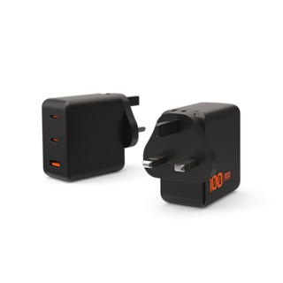UAG SRGE (WW) 100W 3 Port Wall Charger Wall Chargers case in Black detail view