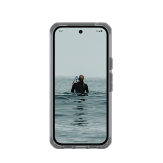 UAG Dot Pixel 10a Case Pixel 10a in True Clear Ice/Ash detail view