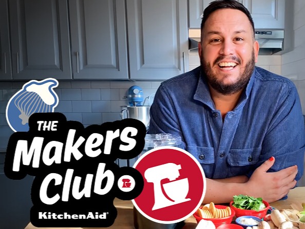 Dan Pelosi smiling in a kitchen with "The Makers Club" logo graphic overlaid
