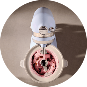 A personalized KitchenAid Stand Mixer with ice cream maker attachment