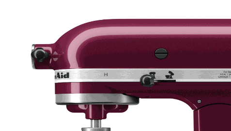 A GIF of engraving on a KitchenAid® stand mixer