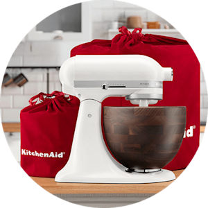 A KitchenAid® stand mixer with signature gift wrapping