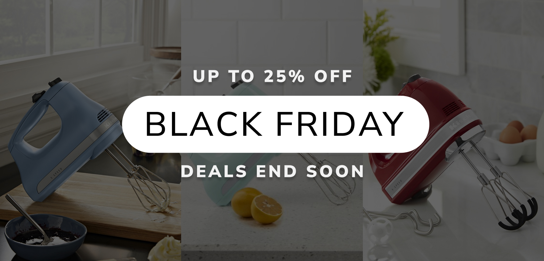 A collage of KitchenAid® hand mixers