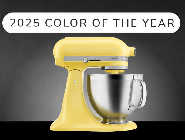A KitchenAid® stand mixer in butter yellow