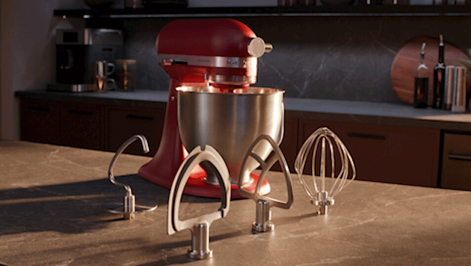 A double flex edge beater on an Artisan Plus stand mixer.