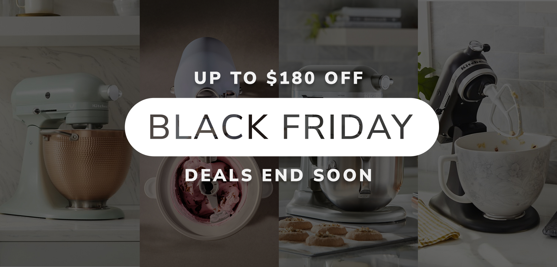 A collage of KitchenAid® stand mixers