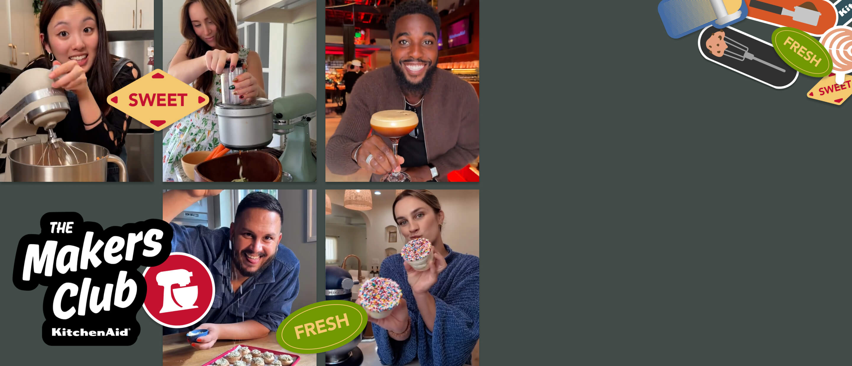 A collage of the KitchenAid Makers Club