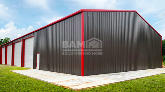 40x80 Red Iron Metal Building