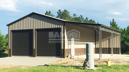 24x36 Metal Garage With Lean To