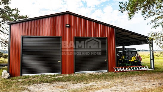30x50 Metal Garage With Lean To