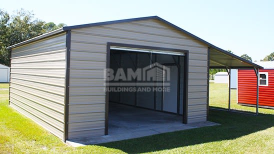 18x26x9 A-Frame Roof Garage With 12x26x7 Lean-To