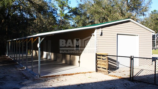 18x61 Metal Garage With Lean To