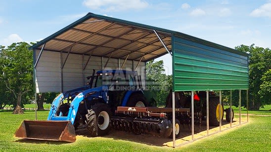 20x31x11 Vertical Roof Carport With 2 Panels Each Side
