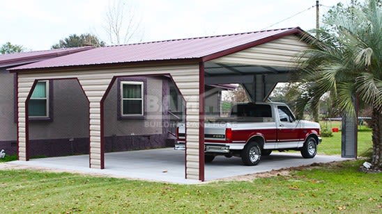 24x26 Vertical Roof Style Steel Carport