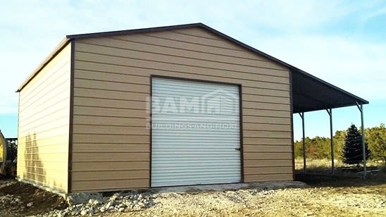24x26 Metal Garage With Lean To