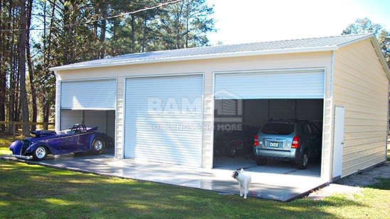 30x41x12 Vertical Roof Triple Side Entry Garage