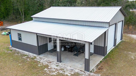 30x40 Steel Garage With Lean To