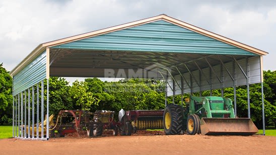 30x46x10 Vertical Roof Carport With Panels & Gables