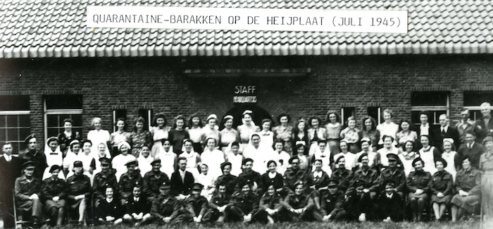 Quarantainebarakken Heyplaat juli 1945