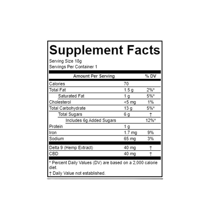 Andys THC Marshmallow Treat Nutrition Facts