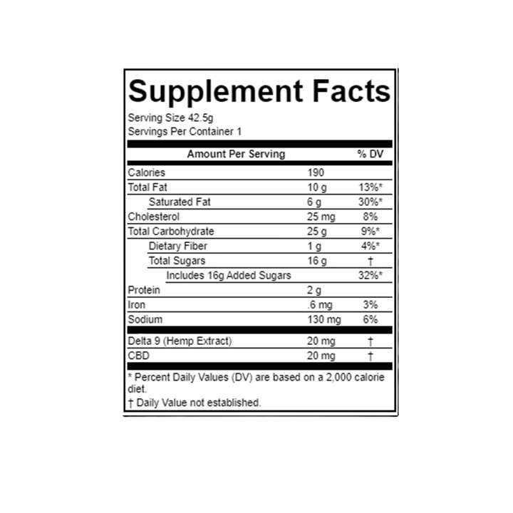 Andys THC Chocolate Chip Cookie Nutrition Facts
