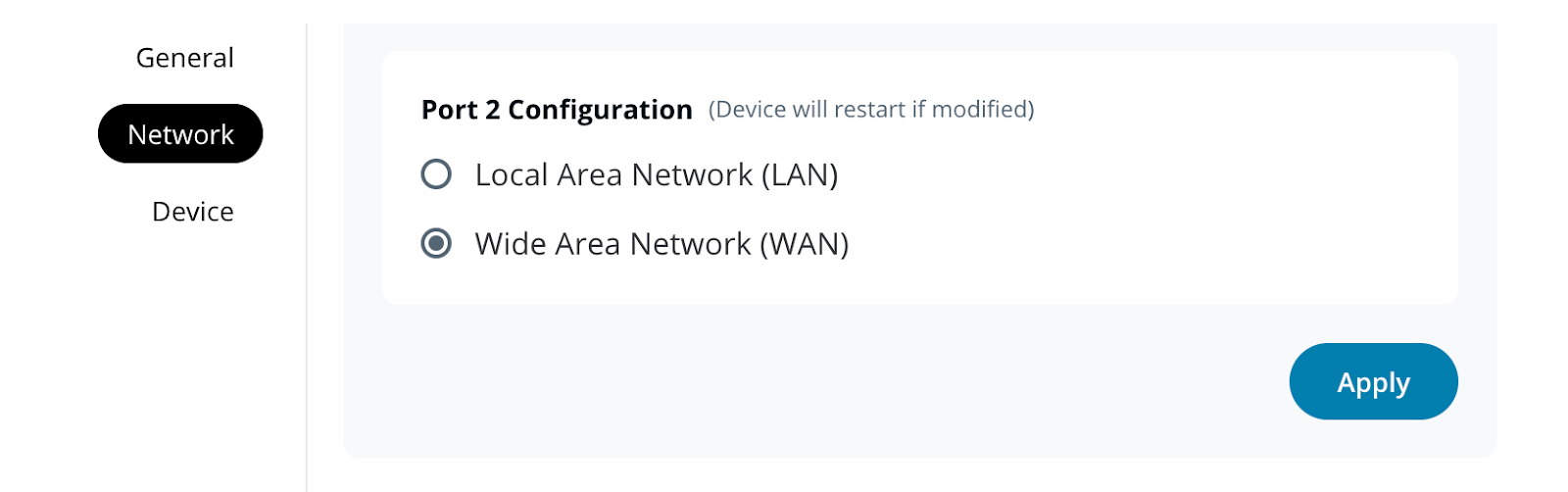 Enable WAN backup mode on the indoor cellular gateway