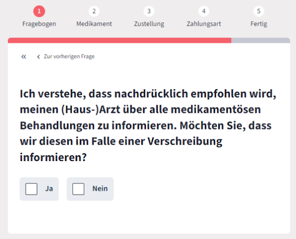 Es wird geraten, den Hausarzt über die Behandlung zu informieren.