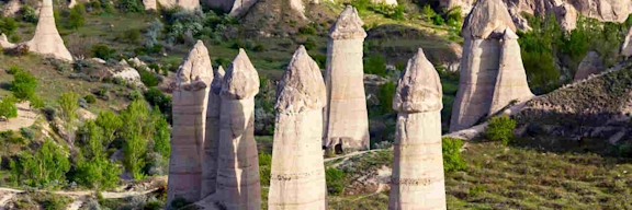 Felsformation in der Türkei im Tal der Liebe in Kappadokien.