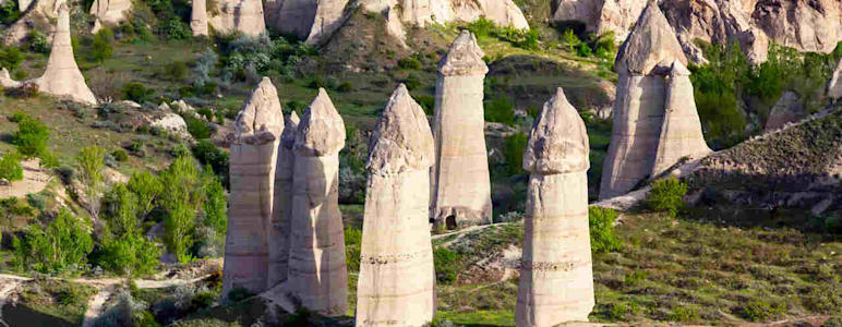 Felsformation in der Türkei im Tal der Liebe in Kappadokien.