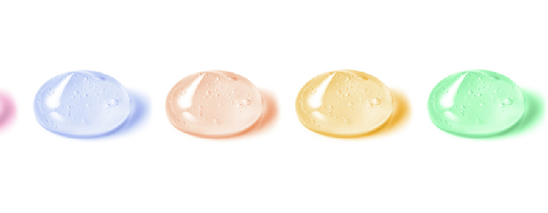 Kamagra Oral Jelly: Tropfen von Gel um bunte Oral Jellies darzustellen.