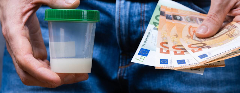 Samenspenden werden vergütet. In deutschen Städten und in Europa ist die Bezahlung unterschiedlich. Geld für Samenspende.