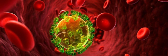 Geschlechtskrankheiten: Grafikmodell HIV.